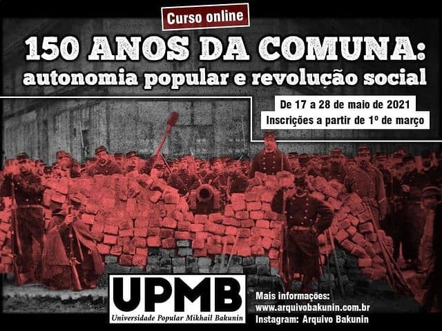 FORMAÇÃO | Curso online “150 anos da Comuna: Autonomia Popular e Revolução Social” com inscrições abertas