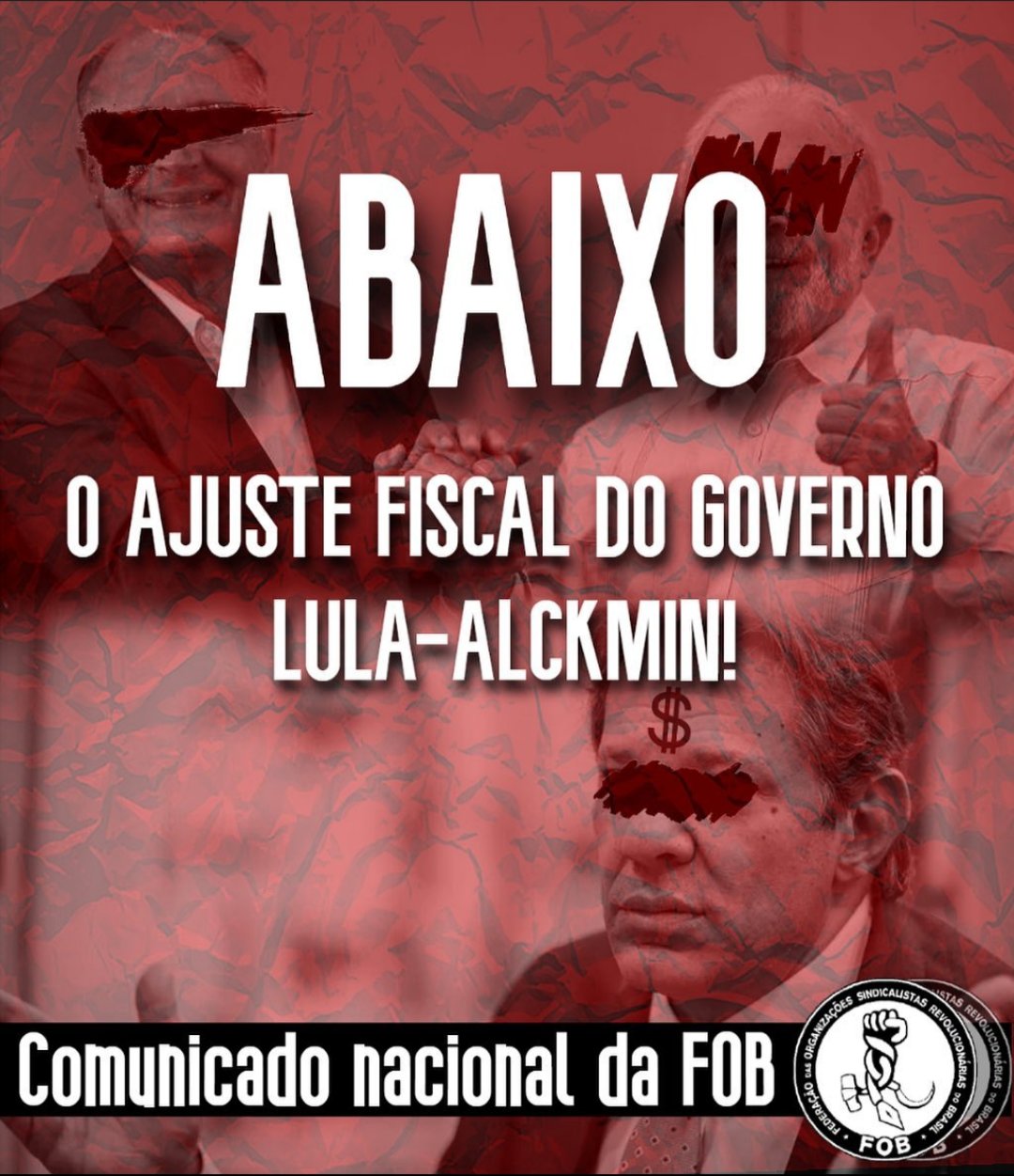 ABAIXO O AJUSTE FISCAL DO GOVERNO LULA-ALCKMIN