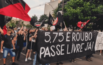 Manifestação em Londrina contra o fim do aumento da passagem. 10 de Janeiro de 2024.