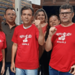 Trabalhadores da educação em campanha para a Chapa 2 nas eleições do SINDIUTE em Fortaleza-CE